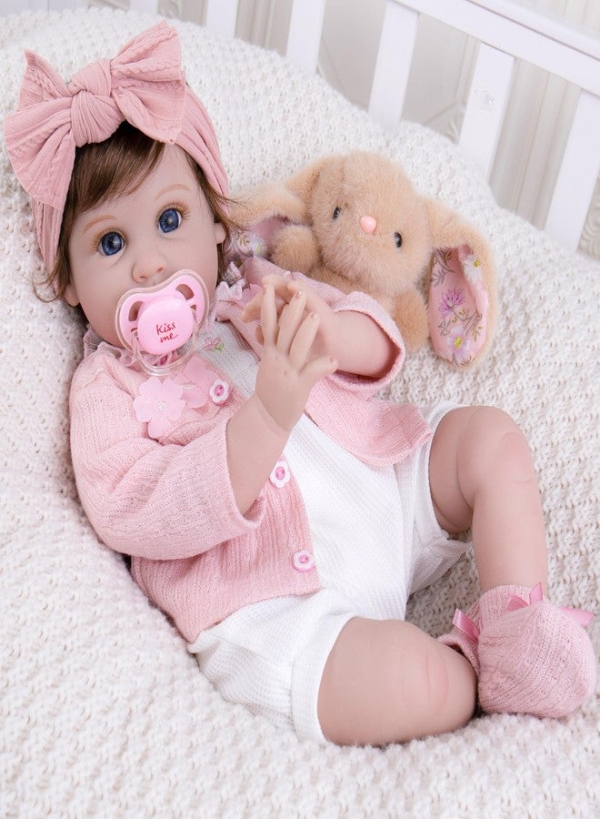 Milidool Reborn Baby Dolls Girl, 22 inch Soft Body Lifelike Realistic Newborn Baby Girl Real Life Baby Dolls with Gift Box Feeding Toy Accessories Set,Gift for Grandma and Kids 3+ - Image 4